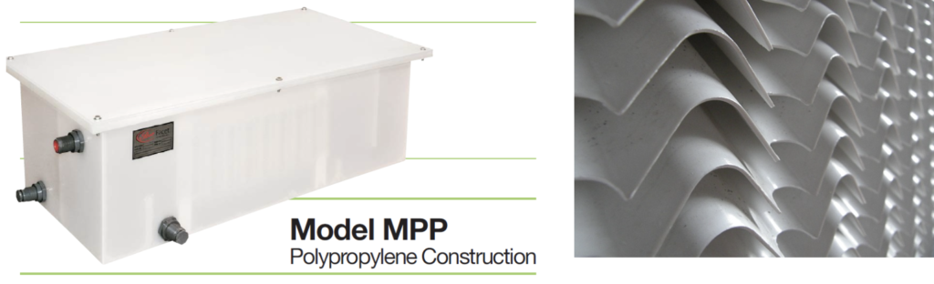 SEPARATOARE APA ULEI CU PLACI COALESCENTE ( COALESCERE ) model MPP instalate in recipiente din polipropilena